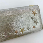 Jimmy Choo Silver Leather Long Wallet (Bi-Fold) (Pre-Owned)