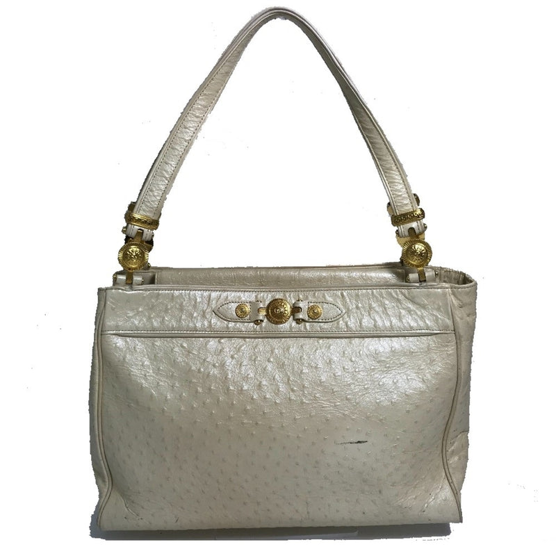 Versace Beige Leather Shoulder Bag (Pre-Owned)