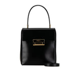 Salvatore Ferragamo Black Leather Handbag Shoulder Bag (Pre-Owned)