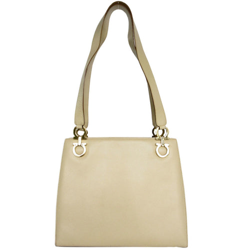 Salvatore Ferragamo Beige Leather Shoulder Bag (Pre-Owned)