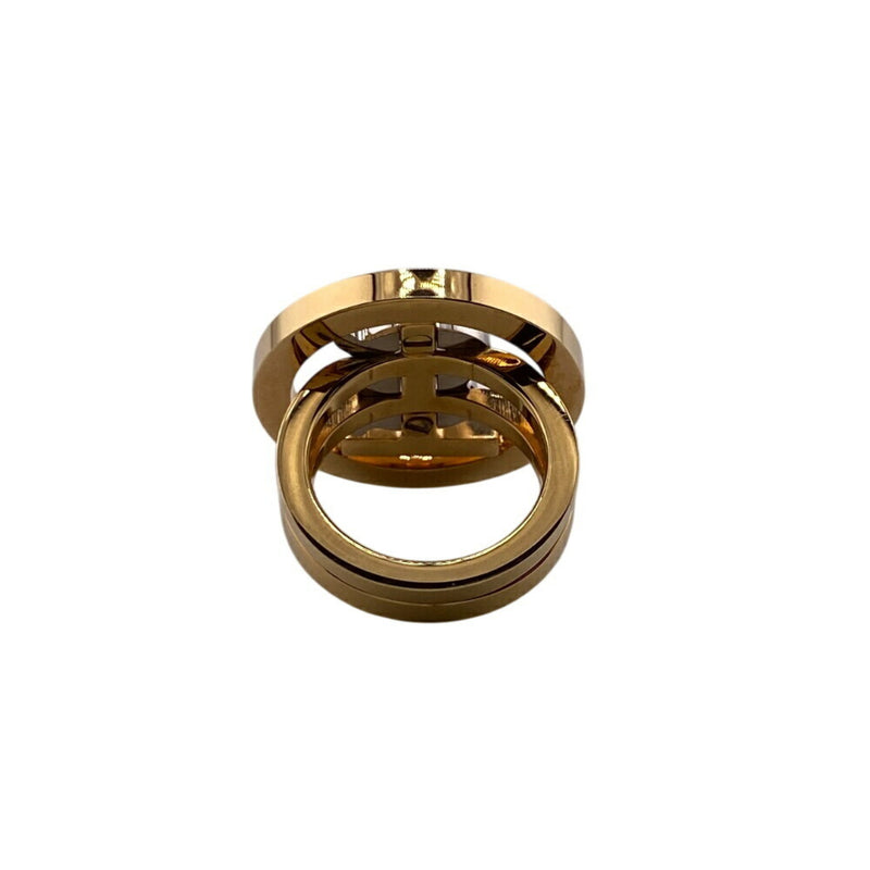 Burberry Gold Silver Gold Plating Band Ring (Pre-Owned)