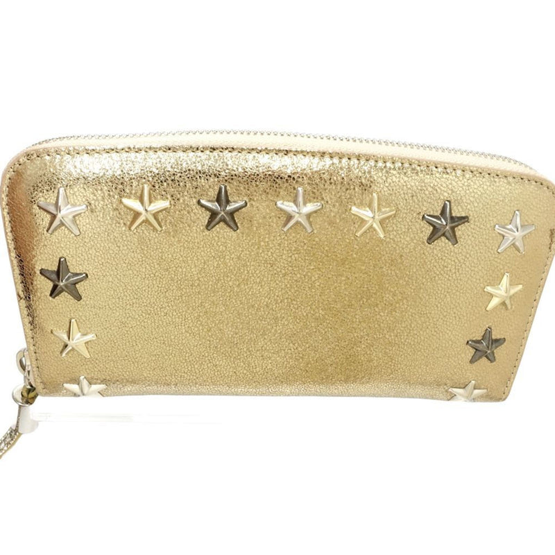 Jimmy Choo Metallic Gold Metallic Silver Leather Coin Purse/Coin Case (Pre-Owned)