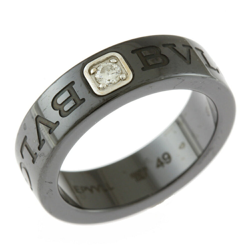 Bvlgari Black Ceramic White Gold (18K) Band Ring (Pre-Owned)