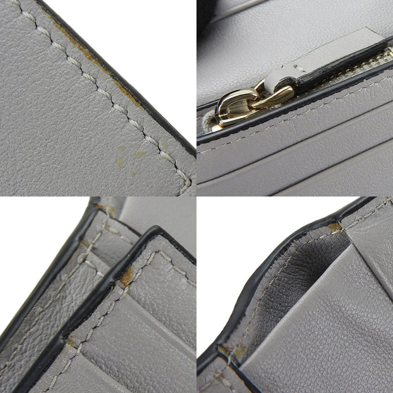 Valentino Garavani Gray Leather Wallet (Bi-Fold) (Pre-Owned)