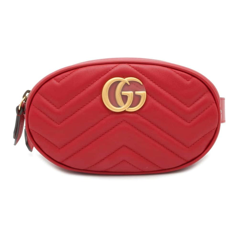 Gucci Red Color Leather Fanny Pack (Pre-Owned)