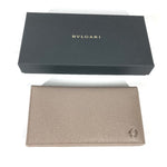 Bvlgari Gray Leather Long Wallet (Bi-Fold) (Pre-Owned)