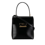 Salvatore Ferragamo Black Leather Handbag Shoulder Bag (Pre-Owned)