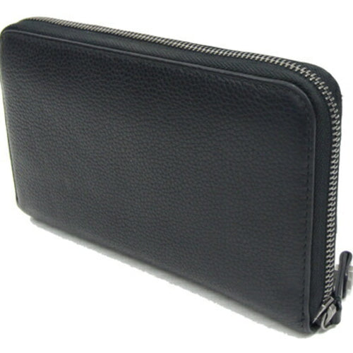 Bvlgari Black Leather Long Wallet (Bi-Fold) (Pre-Owned)