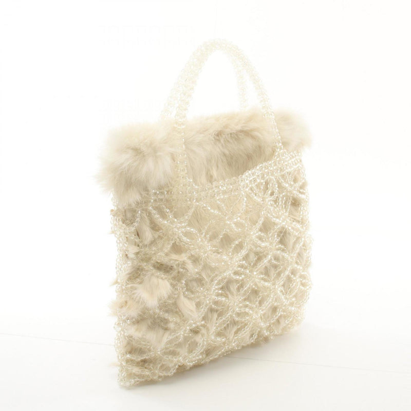 Anteprima Ivory Beads Fur Handbag (Pre-Owned)