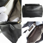 Jimmy Choo Black Leather Canvas Backpack (Pre-Owned)