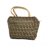 Fendi Beige Brown Nylon Canvas Handbag (Pre-Owned)