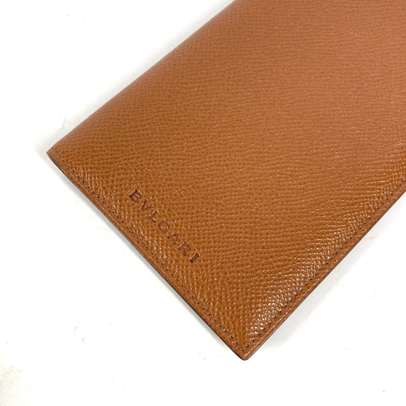 Bvlgari Brown Leather Long Wallet (Bi-Fold) (Pre-Owned)