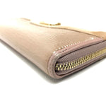 Bvlgari Beige Leather Long Wallet (Bi-Fold) (Pre-Owned)