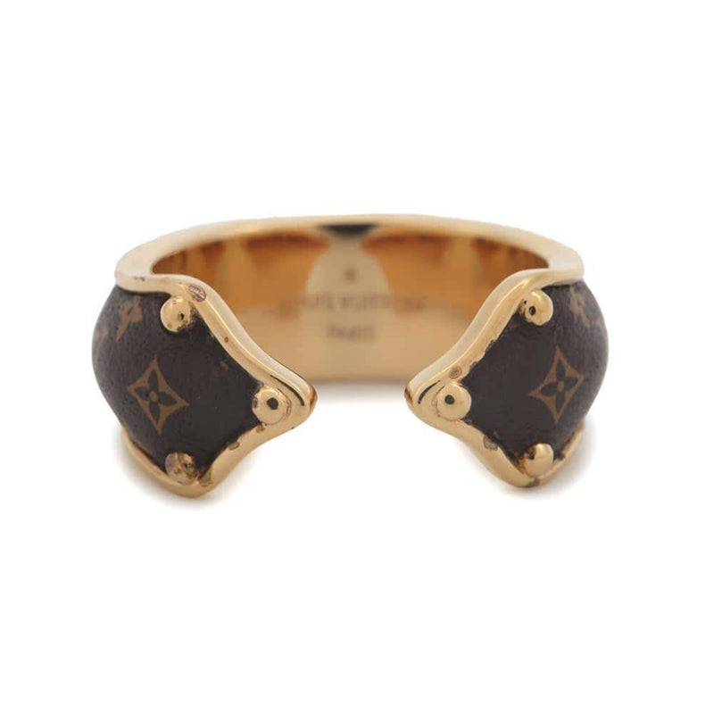 Louis Vuitton Brown Gold Plating Monogram Band Ring (Pre-Owned)