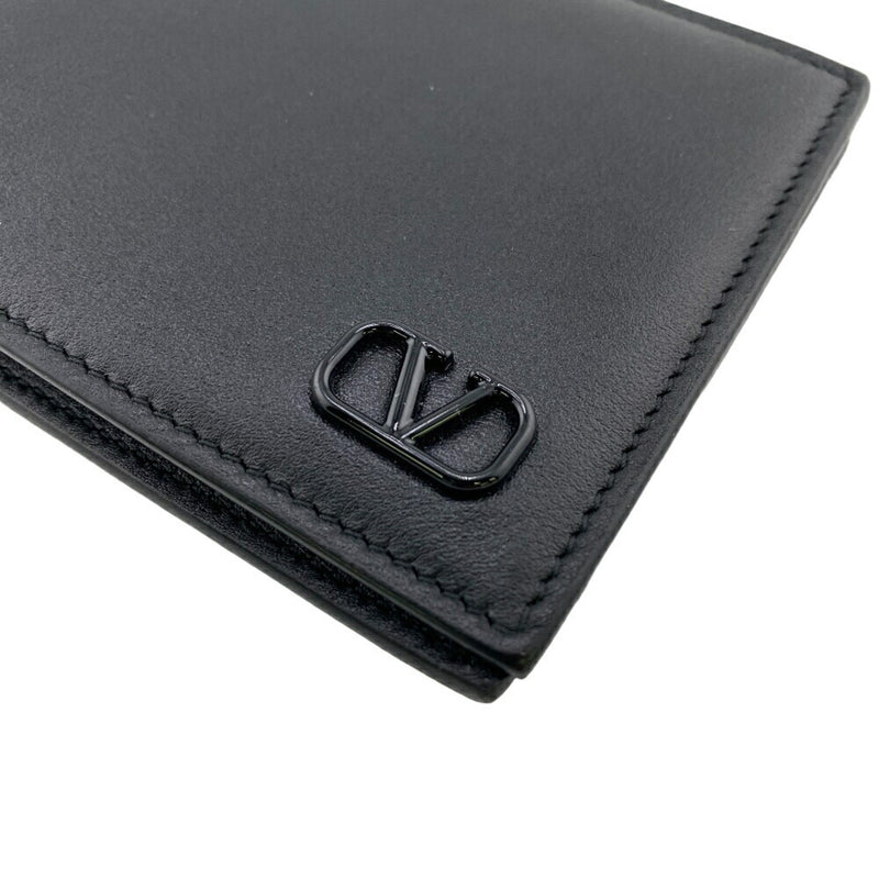 Valentino Garavani Black Leather Bill Wallet (Bi-Fold) (Pre-Owned)