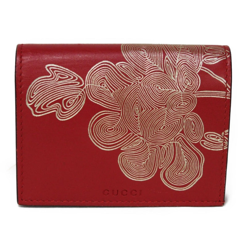 Gucci Red Color Leather Wallet (Bi-Fold) (Pre-Owned)