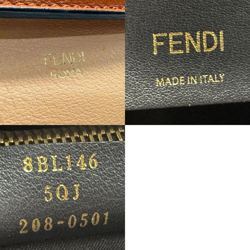 Fendi Beige Brown Leather Handbag Shoulder Bag (Pre-Owned)