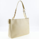 Versace Beige Leather Shoulder Bag (Pre-Owned)