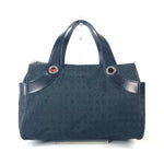 Bvlgari Black Canvas Leather Boston Bag Handbag (Pre-Owned)