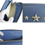 Jimmy Choo Blue Leather Long Wallet (Bi-Fold) (Pre-Owned)