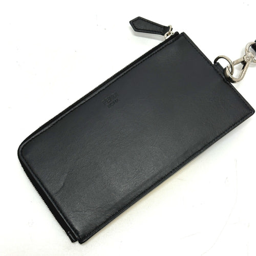 Fendi Black Leather Coin Purse/Coin Case (Pre-Owned)