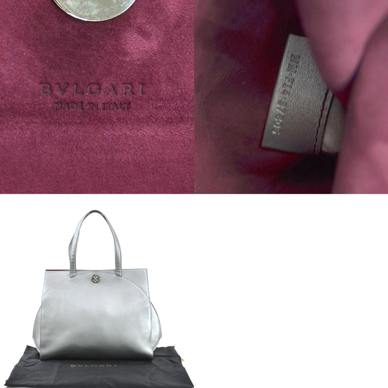 Bvlgari Silver Leather Handbag (Pre-Owned)