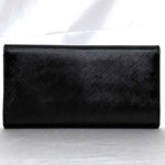 Salvatore Ferragamo Black Leather Long Wallet (Tri-Fold) (Pre-Owned)