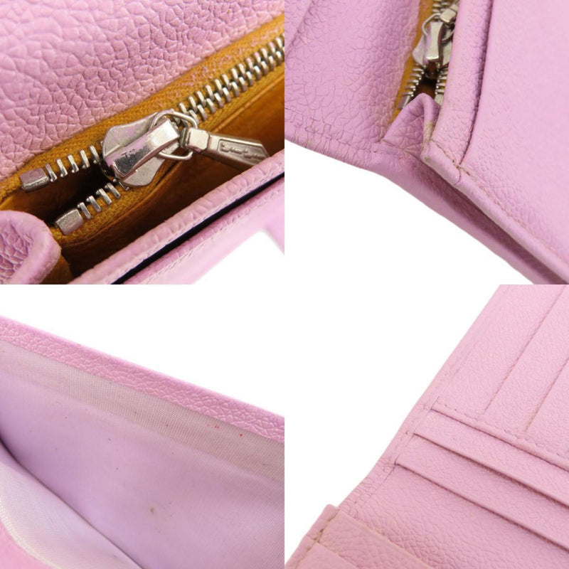 Bvlgari Pink Leather Long Wallet (Bi-Fold) (Pre-Owned)