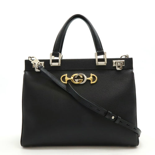 Gucci Black Leather Handbag Shoulder Bag (Pre-Owned)