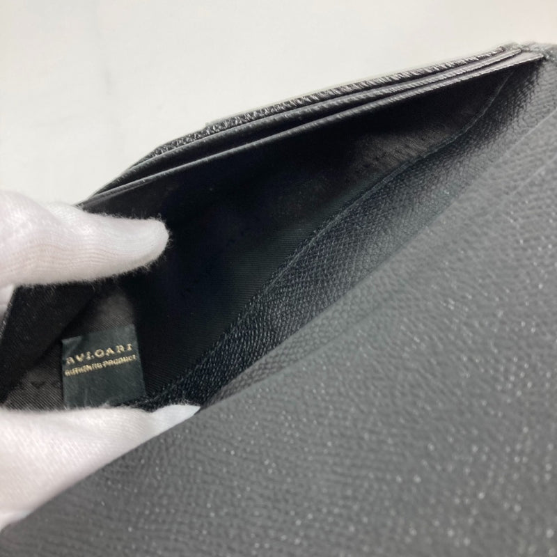 Bvlgari Black Leather Long Wallet (Bi-Fold) (Pre-Owned)