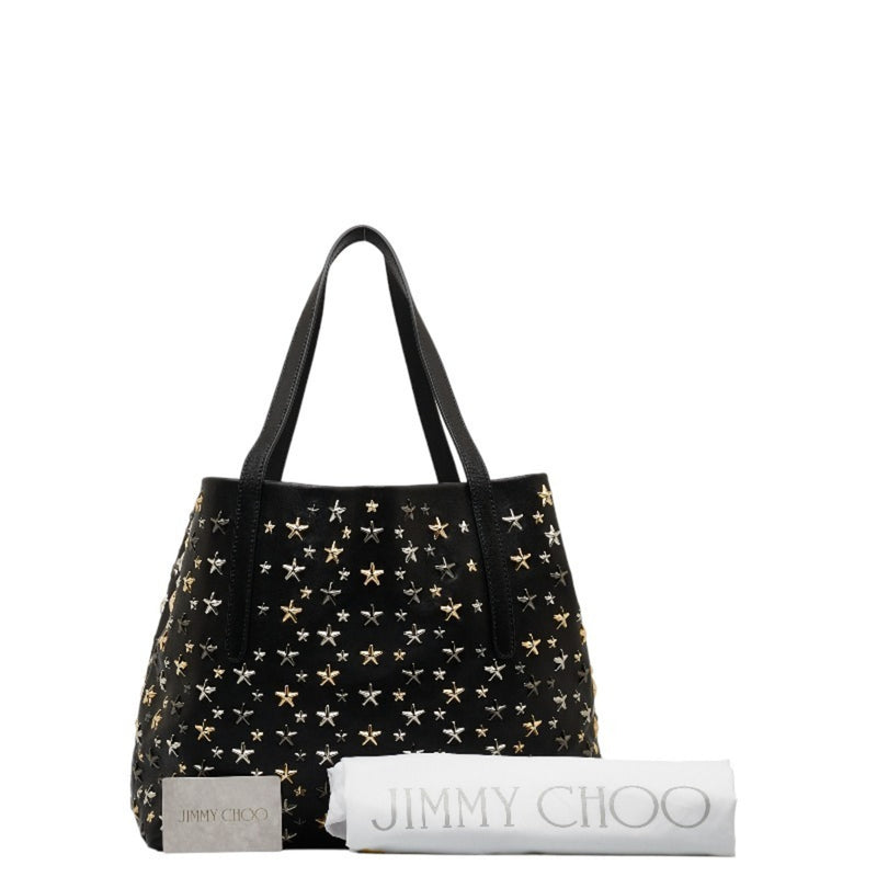 Jimmy Choo Black Leather Clutch Bag Handbag Shoulder Bag Tote Bag (Pre-Owned)