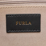 Furla Black Brown Pvc Leather Shoulder Bag Tote Bag (Pre-Owned)