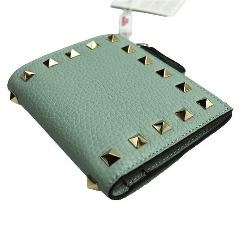 Valentino Garavani Light Green Leather Wallet (Bi-Fold) (Pre-Owned)