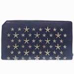 Jimmy Choo Navy Leather Long Wallet (Bi-Fold) (Pre-Owned)