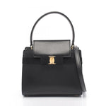 Salvatore Ferragamo Black Leather Shoulder Bag (Pre-Owned)