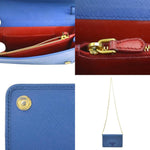 Prada Blue Leather Shoulder Bag (Pre-Owned)