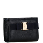 Salvatore Ferragamo Black Navy Leather Pouch (Pre-Owned)