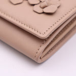 Valentino Garavani Beige Leather Wallet (Tri-Fold) (Pre-Owned)