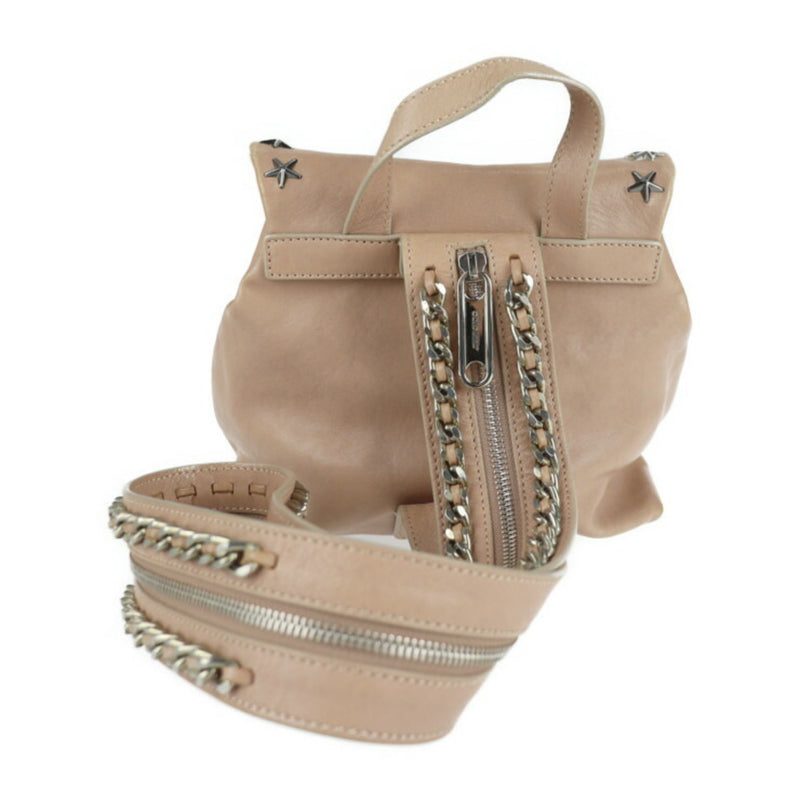 Jimmy Choo Pink Beige Leather Backpack Shoulder Bag (Pre-Owned)