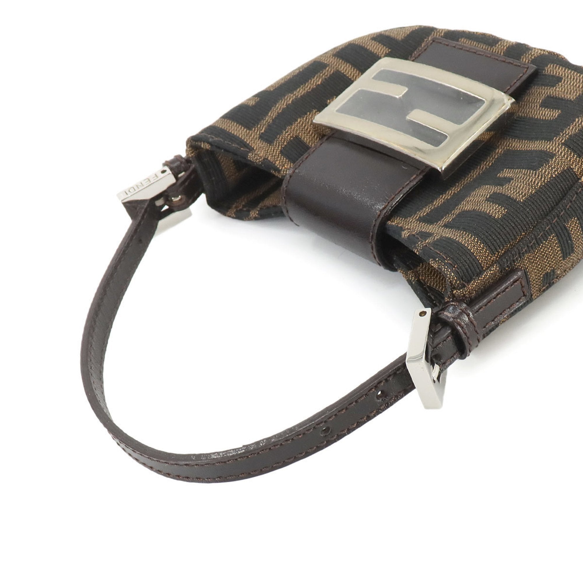 Fendi Brown Canvas Leather Pouch (Pre-Owned)