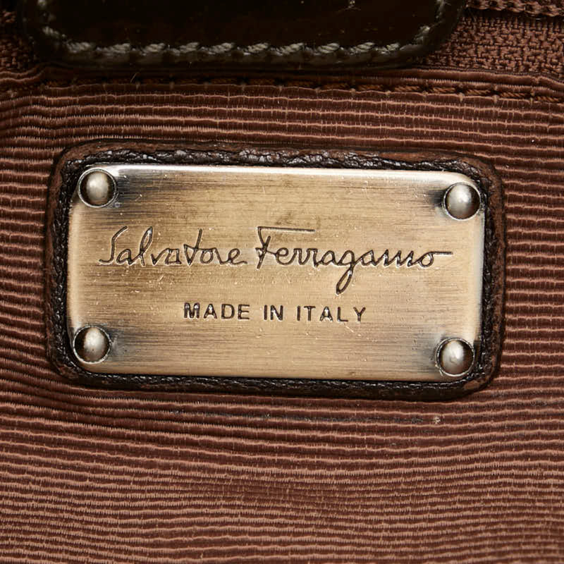 Salvatore Ferragamo Brown Leather Handbag Shoulder Bag (Pre-Owned)