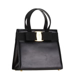 Salvatore Ferragamo Black Leather Handbag Shoulder Bag (Pre-Owned)