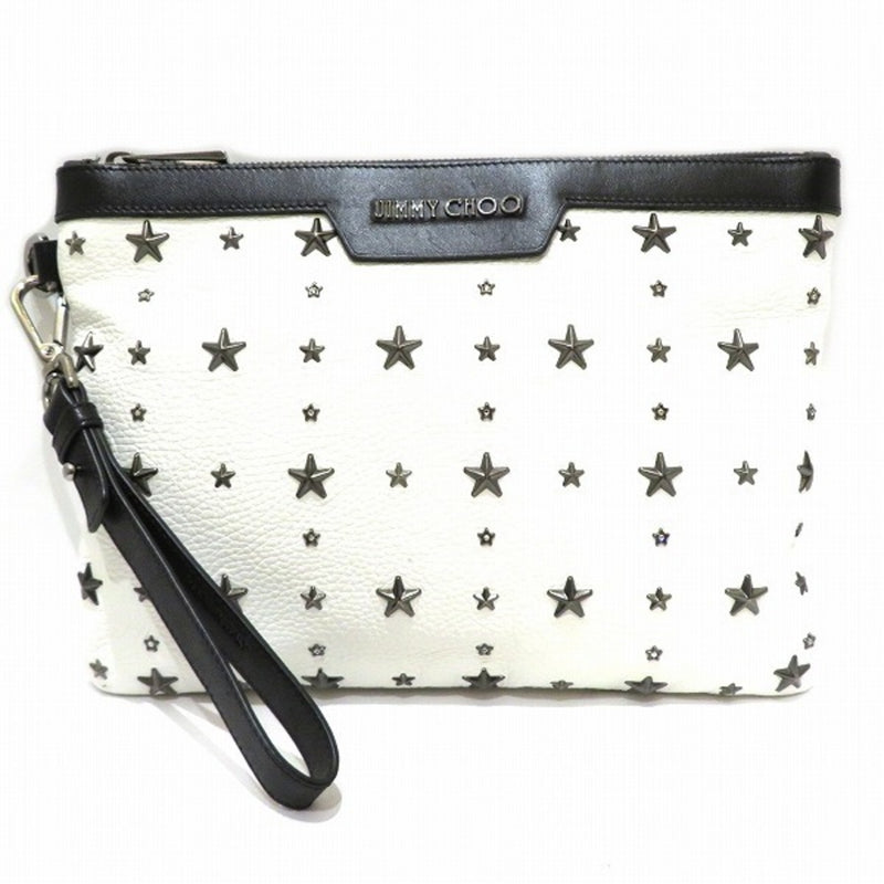 Jimmy Choo White Leather Clutch Bag (Pre-Owned)