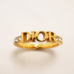 Christian Dior Gold Gold Plating Band Ring (Pre-Owned)