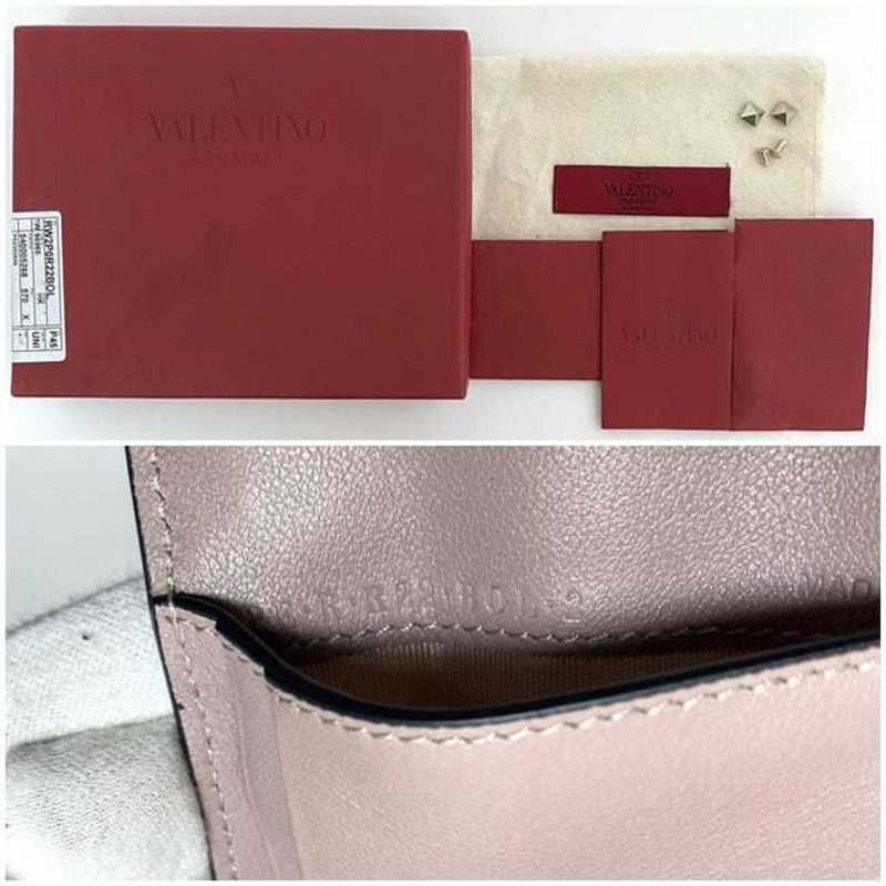 Valentino Garavani Beige Pink Leather Wallet (Bi-Fold) (Pre-Owned)