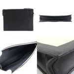 Valentino Garavani Black Ivory Leather Clutch Bag (Pre-Owned)