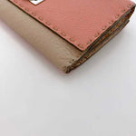 Fendi Beige Pink Leather Long Wallet (Bi-Fold) (Pre-Owned)