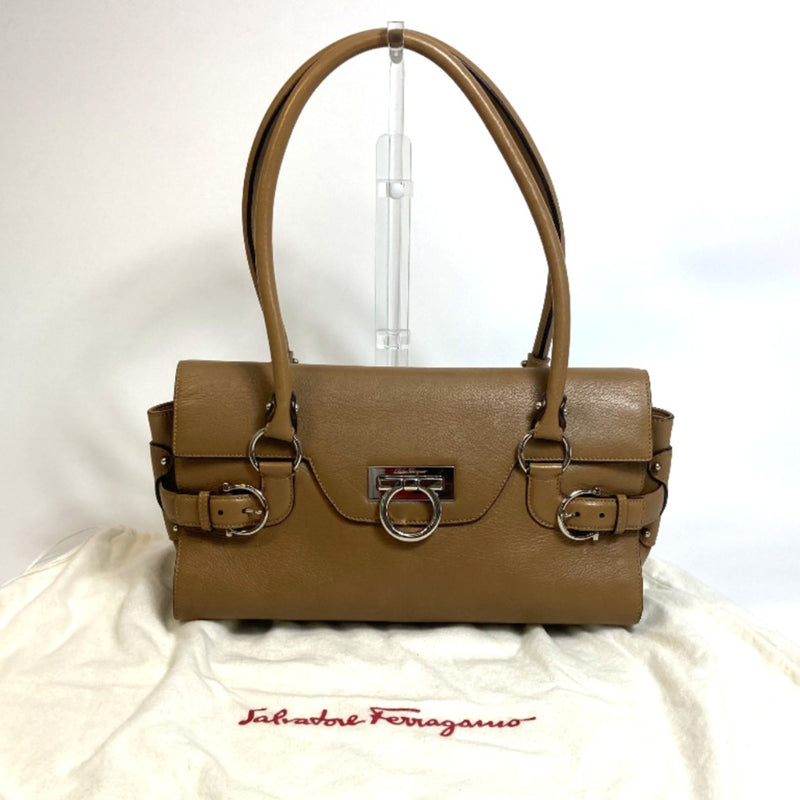 Salvatore Ferragamo Brown Leather Shoulder Bag (Pre-Owned)