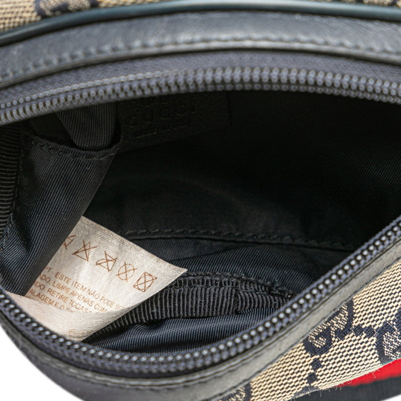 Gucci Navy Canvas Leather Fanny Pack (Pre-Owned)