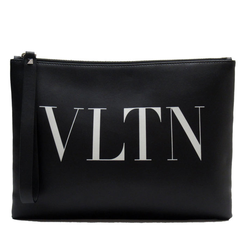 Valentino Garavani Black Leather Clutch Bag (Pre-Owned)